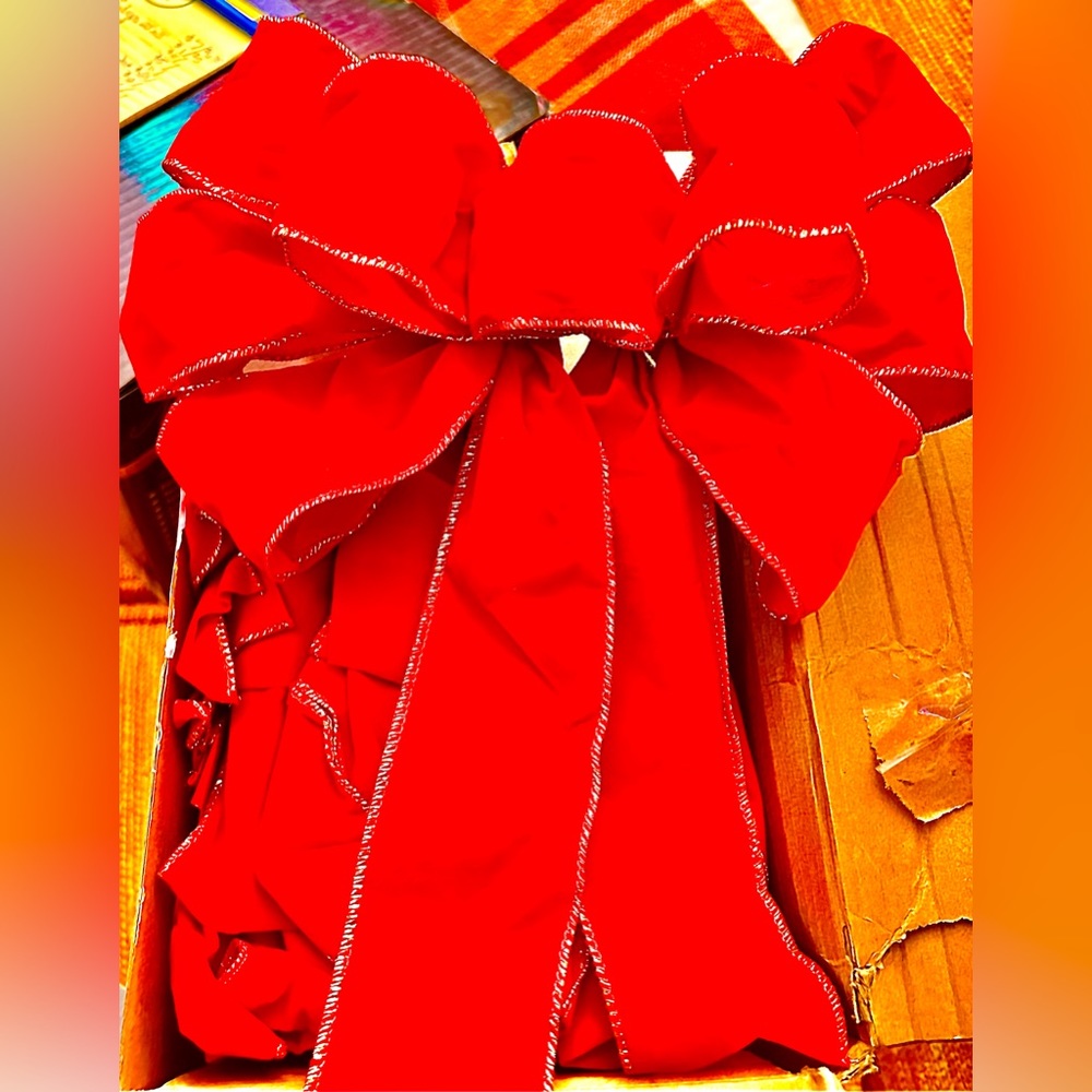 Box of 50, 12” red velvet bows
